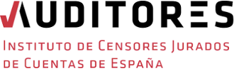 Logo del Insituto de Censores Jurados de cuentas de España, color rojo y negro con fondo transparente.
