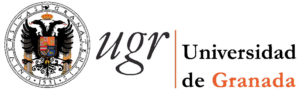 Logo de la Universidad de Granada de color negro y Naranja con fondo transparente.